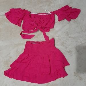 New shein pink two piece set